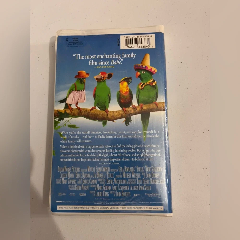 NWT Sealed Paulie VHS Movie 1998